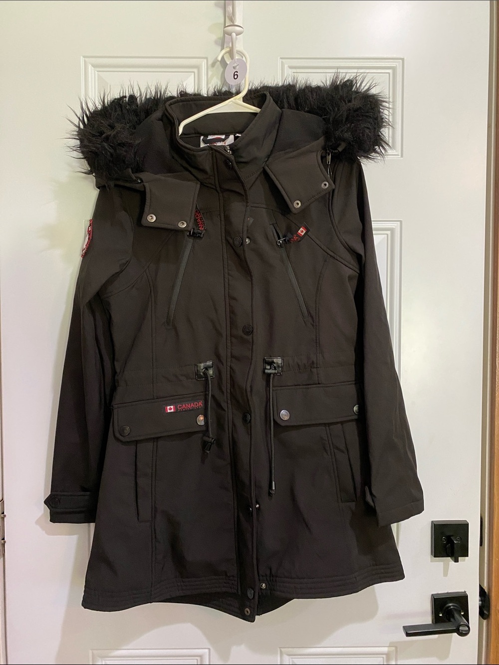Canada Weatherproof Women's Black Parka with Faux Fur Trim
